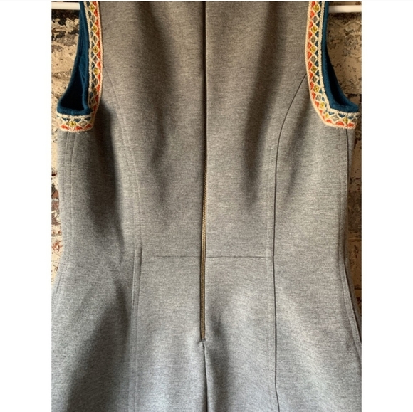 Anthropologie Maeve Grey Embroidered Dress - Picture 7 of 7